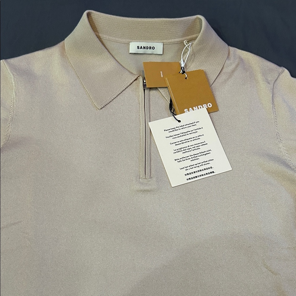 Sandro Men's Light Beige Polo Shirt